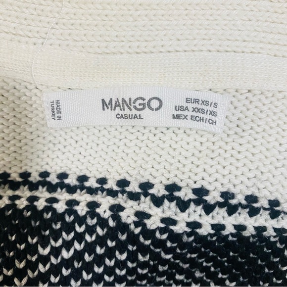 Mango Casual Textured Long Sleeve Cardigan Aztec Yarn Fringe All Over XXS/XS - Picture 7 of 7